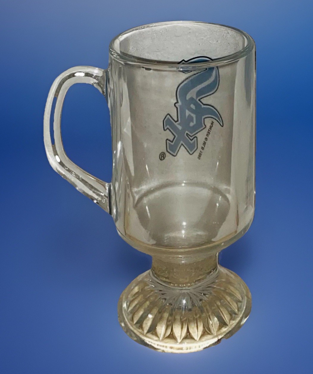 Vintage Chicago White Sox Beer Mug Stein W/ Pedestal & Handle 1995 Glass 5.5”