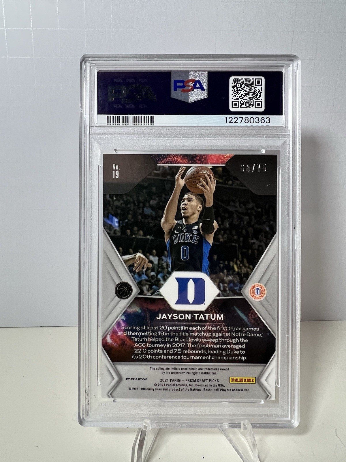 Panini Prizm Draft Picks Fireworks Orange Jayson Tatum #19 PSA 10 68/75
