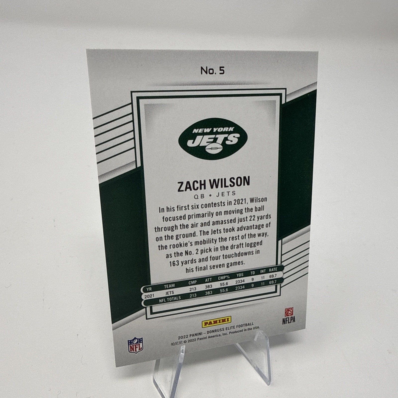 2022 Panini Donruss Elite – Zach Wilson #326 Status Explosion /499