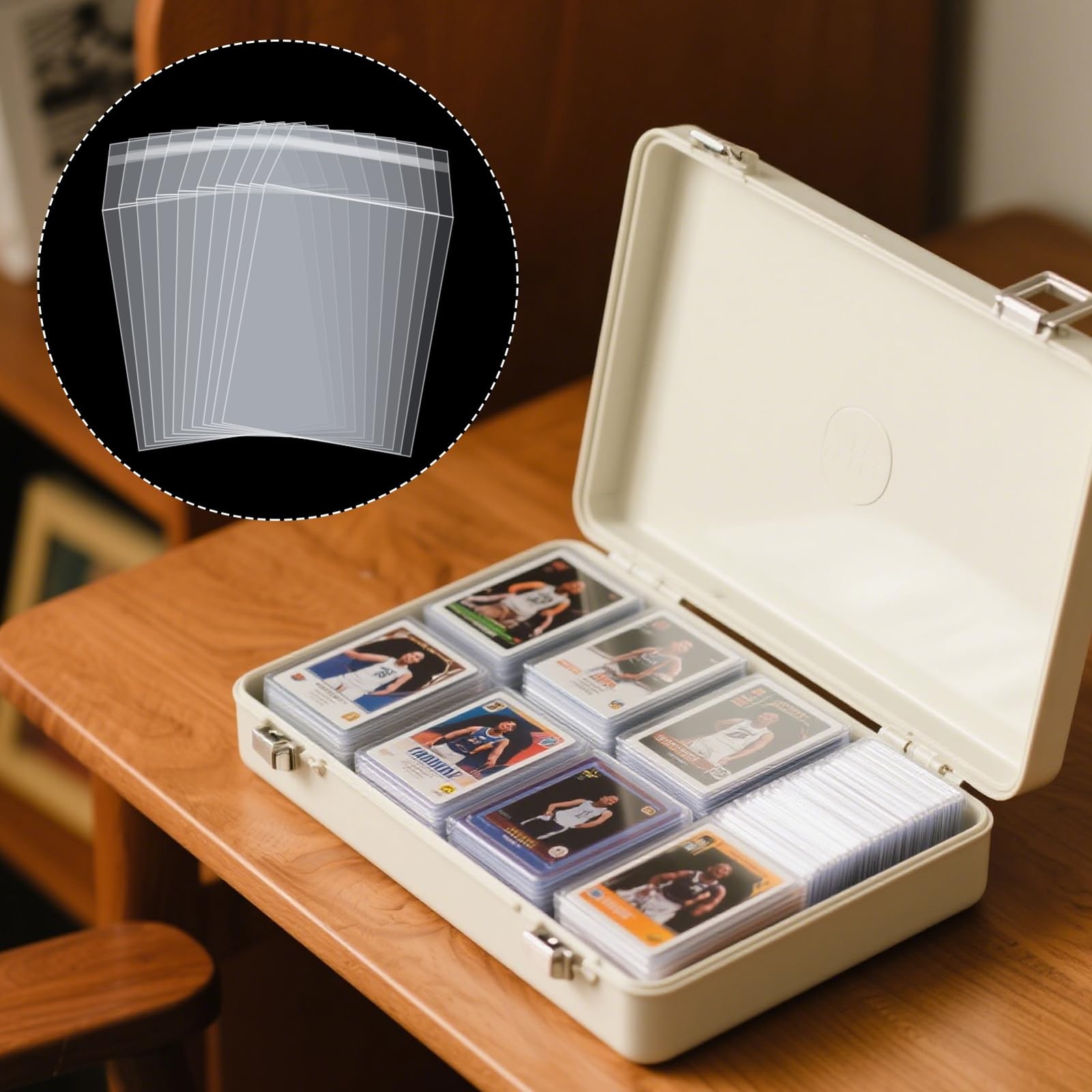 400Pcs Top Loader Sleeves Penny Sleeves for Top Loaders Resealable Team Bags
