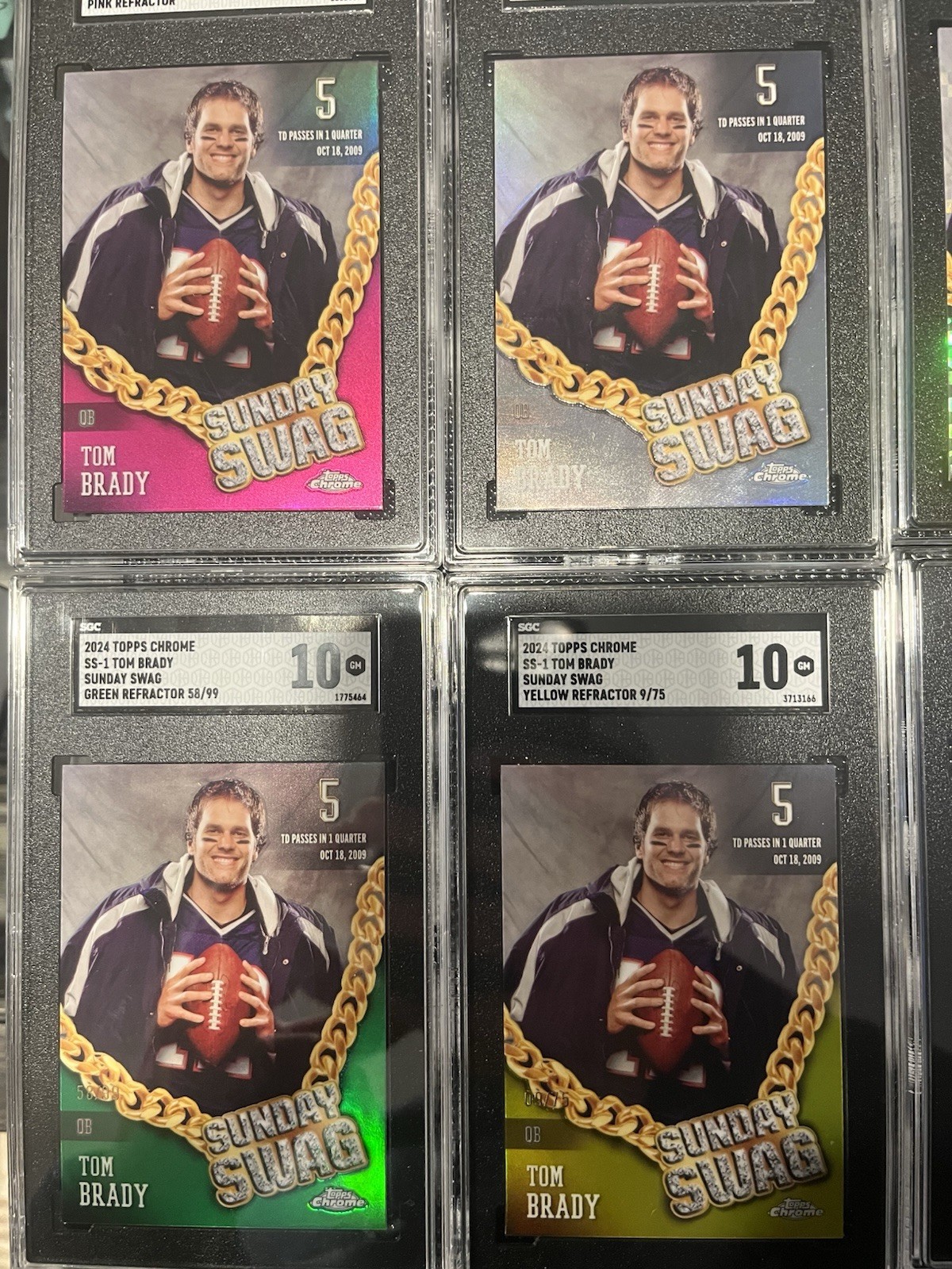 2024 Topps Chrome Tom Brady SS-1 Rainbow Sunday Swag Lot Sgc 10 /5 /25 /50 /75