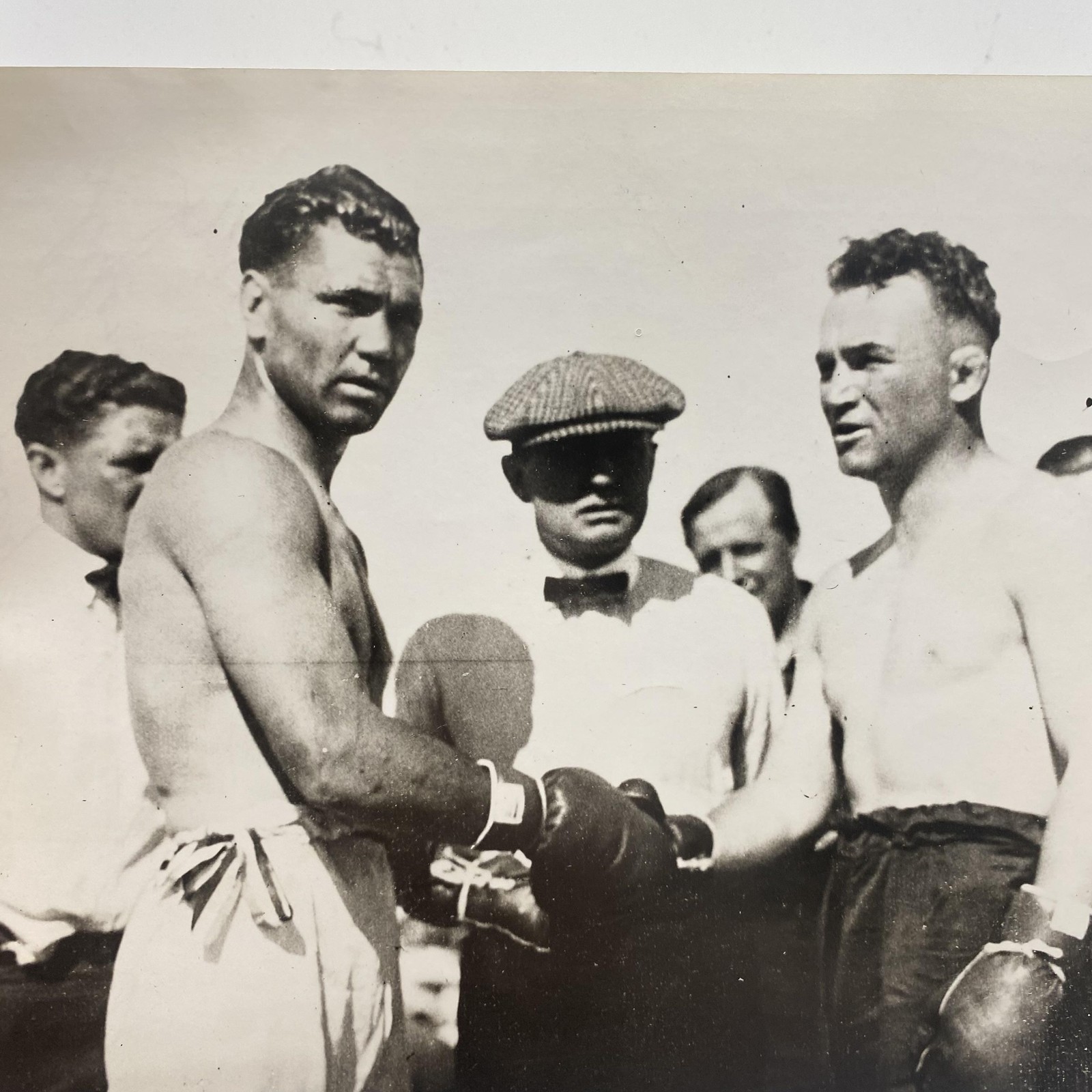 Vintage Jack Dempsey Tommy Gibbons 1923 Original Boxing Photo 8x10in Black White