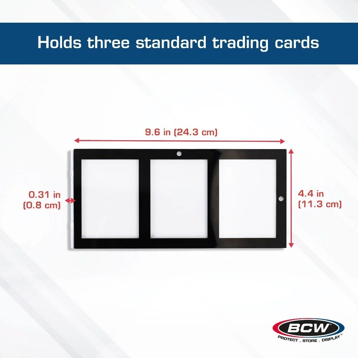 1 BCW 3-Card Magnetic Holder – 35pt Black Border Recessed UV Protection Case New
