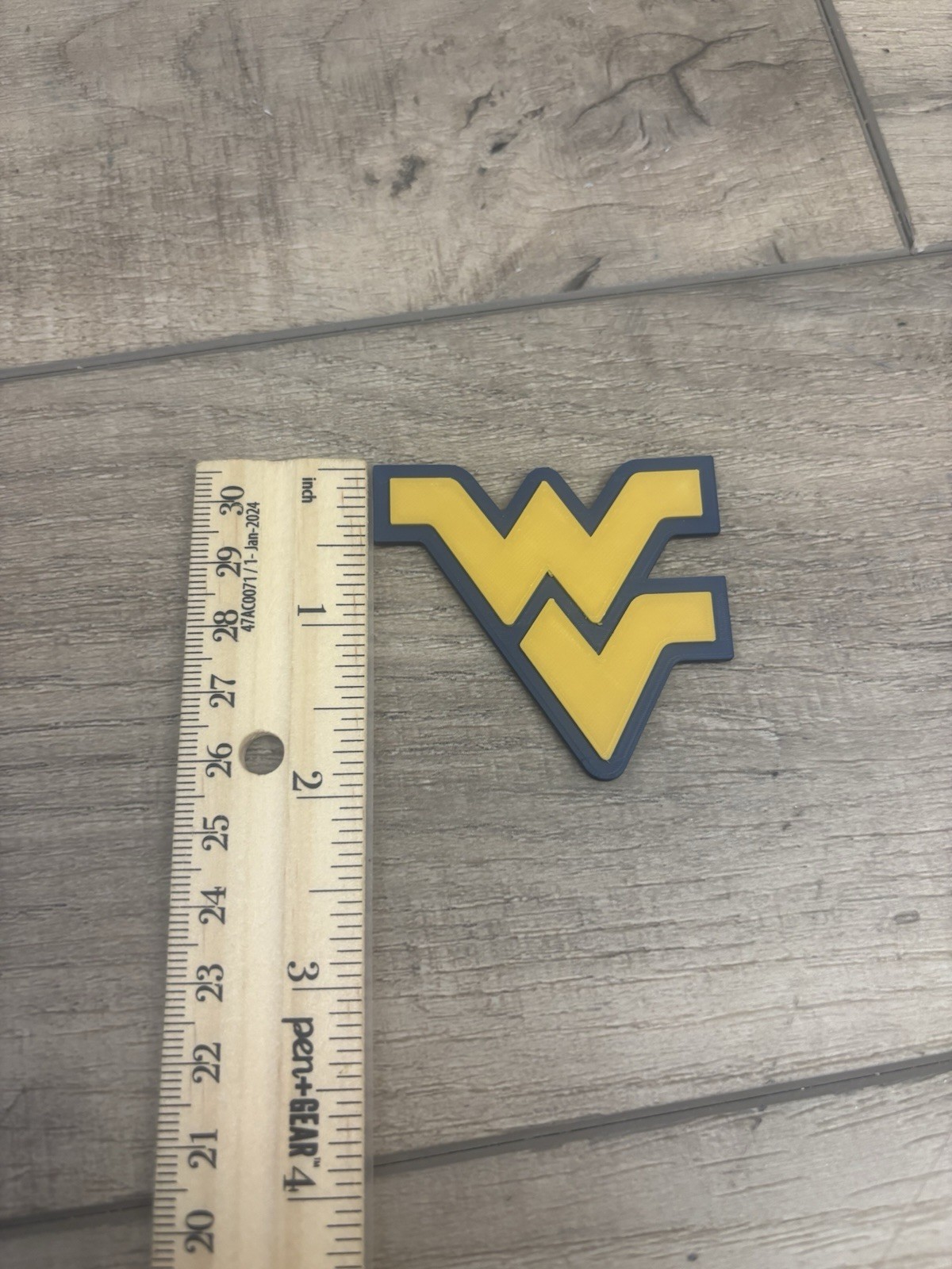 West Virginia Full Size Raised 3-D Batting Helmet Logo. 2” Tall. See Details!
