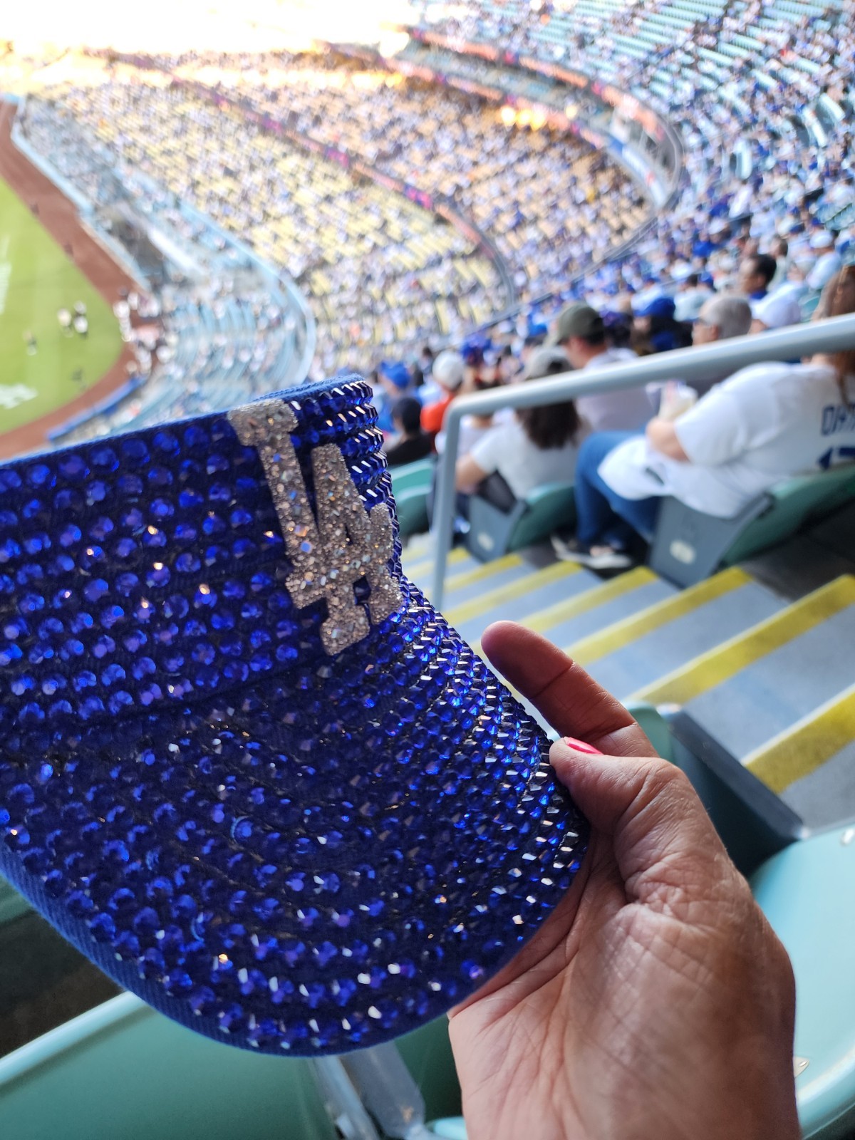 LA DODGERS RHINESTONE BLING VISOR
